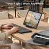 OMOTON Rechargeable Foldable Keyboard with Touchpad & 3 Bluetooth Channels | Anti-Slip Leather Cover Wireless Keyboard for Travel & Business, Multi-Device Sync for iPad,iPhone,Tablet,Laptop,PC，Graphite