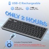 OMOTON Rechargeable Keyboard for Mac, Bluetooth Only, No Numpad, Space Grey | Ergonomic 8° tilt, 14 Hotkeys, Compact, Perfect for Travel & Home Office, Wireless Keyboard for MacBook Pro/Air iMac Mac mini(Space Grey)