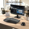 OMOTON USB-A Type-C Ergonomic Keyboard Split with Cushioned Wrist Rest | Curved Keyboard Wired, 0-9 Number pad, Dual Interface, Adjustable Tilts, Natural Typing, Office Work, for Windows/PC/Laptop