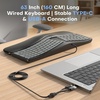 OMOTON USB-A Type-C Ergonomic Keyboard Split with Cushioned Wrist Rest | Curved Keyboard Wired, 0-9 Number pad, Dual Interface, Adjustable Tilts, Natural Typing, Office Work, for Windows/PC/Laptop