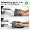 OMOTON USB-A Type-C Ergonomic Keyboard Split with Cushioned Wrist Rest | Curved Keyboard Wired, 0-9 Number pad, Dual Interface, Adjustable Tilts, Natural Typing, Office Work, for Windows/PC/Laptop