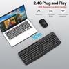 Wireless Keyboard and Mouse Combo, 2.4GHz USB Receiver, with Phone Holder and Numeric Keypad, OMOTON Full-Size Keyboard for Windows/PC/Laptop/Computer, Silent Typing Keys for Office/Home, Dark Black(Dark Black)