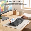 Wireless Keyboard and Mouse Combo, 2.4GHz USB Receiver, with Phone Holder and Numeric Keypad, OMOTON Full-Size Keyboard for Windows/PC/Laptop/Computer, Silent Typing Keys for Office/Home, Dark Black(Dark Black)