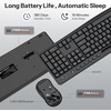 Wireless Keyboard and Mouse Combo, 2.4GHz USB Receiver, with Phone Holder and Numeric Keypad, OMOTON Full-Size Keyboard for Windows/PC/Laptop/Computer, Silent Typing Keys for Office/Home, Dark Black(Dark Black)