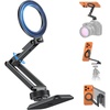 OMOTON Magnetic Phone Mount for Tripod Camera with Arca Base Cold Shoe 1/4″ | Aluminum 360° Adjustable, Detachable Base with Magnet for Steel Surface for Gym Golf Cart Video Recording, for iPhone Android