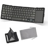 OMOTON Rechargeable Foldable Keyboard with Touchpad & 3 Bluetooth Channels | Anti-Slip Leather Cover Wireless Keyboard for Travel & Business, Multi-Device Sync for iPad,iPhone,Tablet,Laptop,PC，Graphite