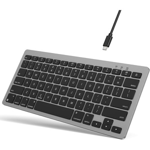 OMOTON Rechargeable Keyboard for Mac, Bluetooth Only, No Numpad, Space Grey | Ergonomic 8° tilt, 14 Hotkeys, Compact, Perfect for Travel & Home Office, Wireless Keyboard for MacBook Pro/Air iMac Mac mini(Space Grey)
