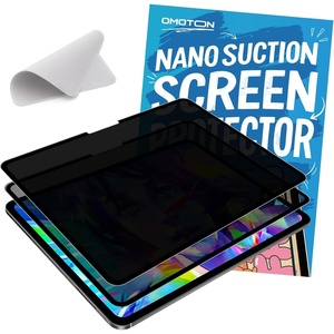 OMOTON Reusable Privacy Screen Protector for iPad Pro 13 inch M5/M4 | 2 Pack PET Anti-Spy Screen Protector, Detachable & Washable, Zero-Bubble Installation, Case & Apple Pencil Support