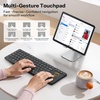 OMOTON Foldable Touchpad Keyboard & 2.4G Wireless Keyboard and Mouse Combo | Folding Keyboard with 3 Bluetooth Channel for Mutil Device Sync, Purple Silent Keyboard and Mouse with Built in Phone Holder