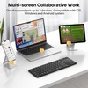 OMOTON Foldable Touchpad Keyboard & 2.4G Wireless Keyboard and Mouse Combo | Folding Keyboard with 3 Bluetooth Channel for Mutil Device Sync, Purple Silent Keyboard and Mouse with Built in Phone Holder
