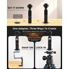 OMOTON TP02-Ultra Magnetic Action Camera Mount for DJI/GoPro iPhone，Black | Arca-type Adapter with 1/4″ Screw, 4 in 1 Phone Tripod for Travel Vlog, Adjustable & Swivel, for iPhone 12-17 Series(Black)
