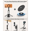 OMOTON TP02-Ultra Magnetic Action Camera Mount for DJI/GoPro iPhone，Black | Arca-type Adapter with 1/4″ Screw, 4 in 1 Phone Tripod for Travel Vlog, Adjustable & Swivel, for iPhone 12-17 Series(Black)