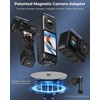 OMOTON TP02-Ultra Magnetic Action Camera Mount for DJI/GoPro iPhone，Black | Arca-type Adapter with 1/4″ Screw, 4 in 1 Phone Tripod for Travel Vlog, Adjustable & Swivel, for iPhone 12-17 Series(Blue)