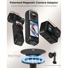 OMOTON TP02-Ultra Magnetic Action Camera Mount for DJI/GoPro iPhone，Black | Arca-type Adapter with 1/4″ Screw, 4 in 1 Phone Tripod for Travel Vlog, Adjustable & Swivel, for iPhone 12-17 Series(Black)