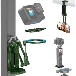 OMOTON TP02-Ultra Magnetic Action Camera Mount for DJI/GoPro iPhone，Black | Arca-type Adapter with 1/4″ Screw, 4 in 1 Phone Tripod for Travel Vlog, Adjustable & Swivel, for iPhone 12-17 Series(Green)