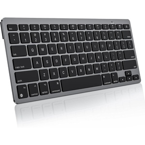 OMOTON Ultra-Slim Wireless Keyboard for Mac (MacOS 10.10+), Compact Size | Stable Bluetooth Connection, Ergonomic Tilt Angel, Auto Sleep Energy Saving & Portable for Business Trip, Black(Black Grey)