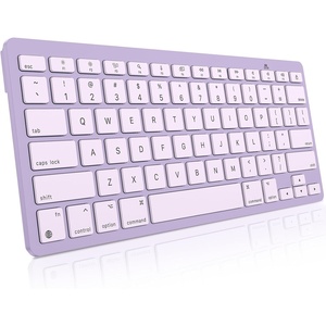 OMOTON Ultra-Slim Wireless Keyboard for Mac (MacOS 10.10+), Compact Size | Stable Bluetooth Connection, Ergonomic Tilt Angel, Auto Sleep Energy Saving & Portable for Business Trip, Black(Purple)
