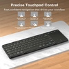 Tri-Fold Wireless Foldable Keyboard with Trackpad for Windows/Android/iOS | OMOTON Multi-touch Touchpad, USB-C Charging, Storage Bag, Multi-Device Bluetooth Switching, On-the-Go Essentials, Solid Black