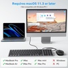 OMOTON Keyboard and Mouse for Mac, Wired USB-C & USB-A, Zero Setup, Grey