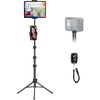 OMOTON 65″ Tablet Floor Stand Tripod for iPad with Remote, 360°Phone Holder