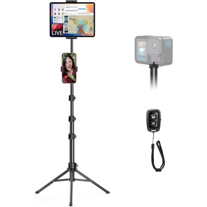 OMOTON 65″ Tablet Floor Stand Tripod for iPad with Remote, 360°Phone Holder