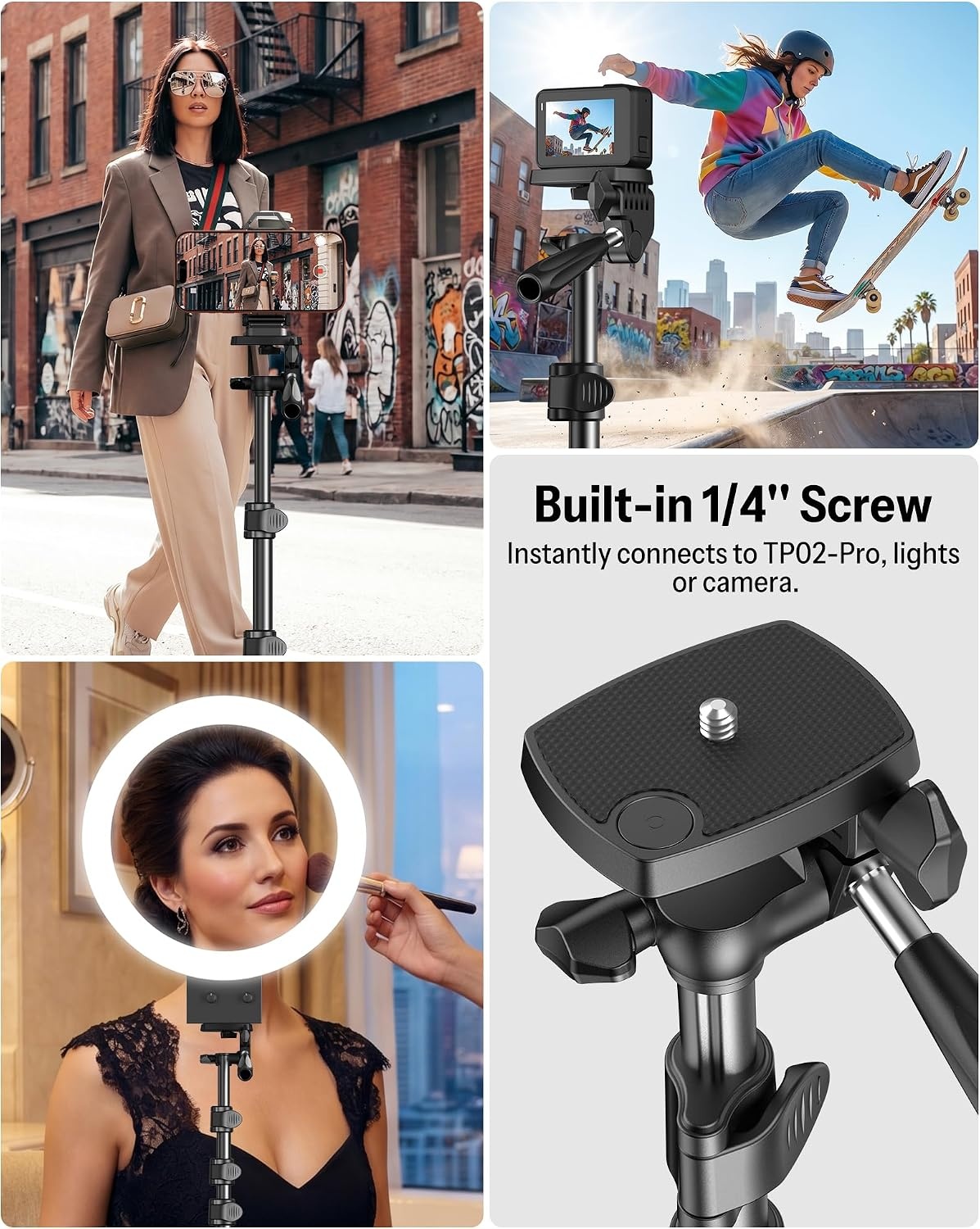 image:imageOMOTON TP02ProCK Magnetic Phone Holder Kit with Fill Light amp 2 Remotes82Black PK
