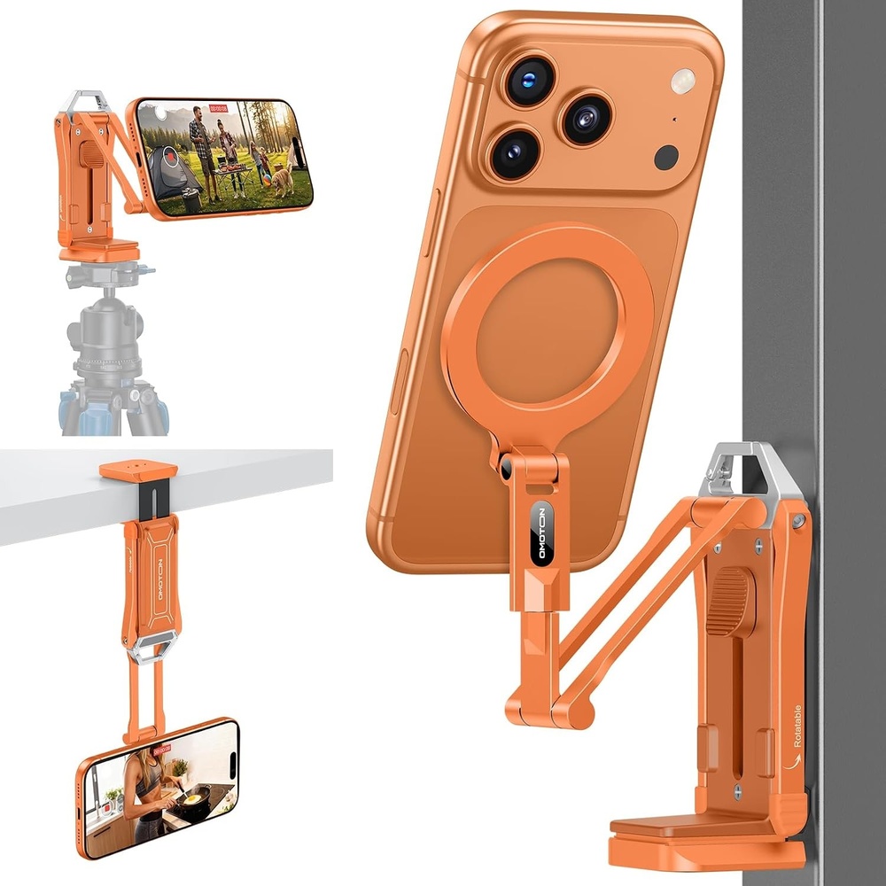 image:imageOMOTON TP02ProCK Magnetic Phone Holder Kit with Fill Light amp 2 Remotes2Orange