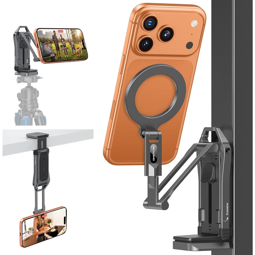 image:imageOMOTON TP02ProCK Magnetic Phone Holder Kit with Fill Light amp 2 Remotes3Grey