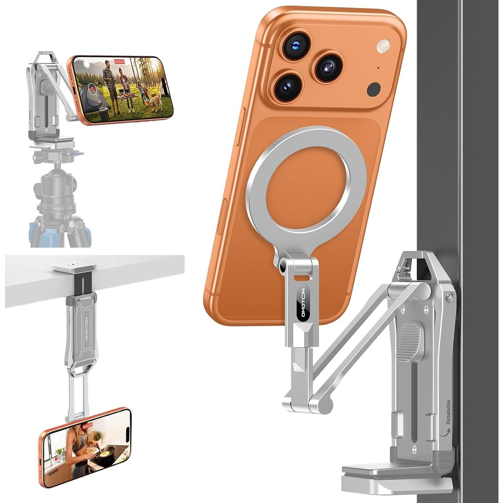 image:imageOMOTON TP02ProCK Magnetic Phone Holder Kit with Fill Light amp 2 Remotes6Silver