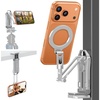 OMOTON TP02-Pro-CK Magnetic Phone Holder Kit with Fill Light & 2 Remotes(6-Silver)