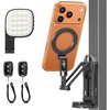 OMOTON TP02-Pro-CK Magnetic Phone Holder Kit with Fill Light & 2 Remotes(8-1-Black CK)