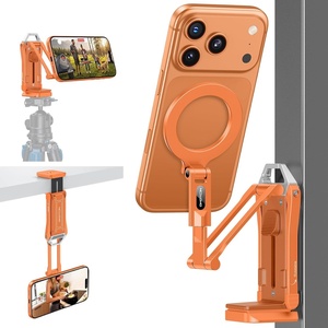 OMOTON TP02-Pro-CK Magnetic Phone Holder Kit with Fill Light & 2 Remotes(2-Orange)