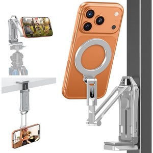 OMOTON TP02-Pro-CK Magnetic Phone Holder Kit with Fill Light & 2 Remotes(6-Silver)