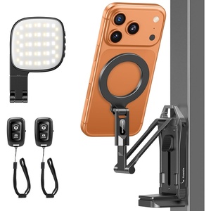 OMOTON TP02-Pro-CK Magnetic Phone Holder Kit with Fill Light & 2 Remotes(8-1-Black CK)