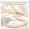 saxsion Beaded Phone Charm, Fixed Beads Pearl Wrist Strap for Women, Anti Theft Phone Chain, with Tether Tab(Pearl White)