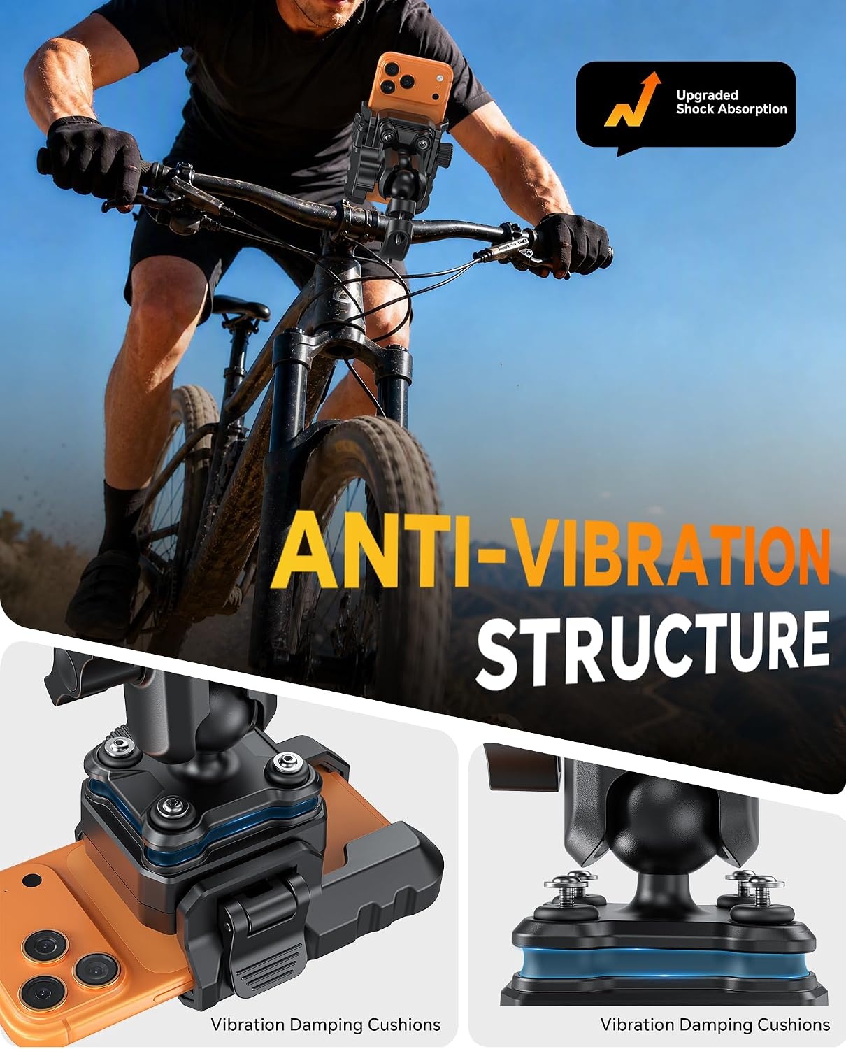 image:imageOMOTON Motorcycle Phone Mount AntiTheft CameraFriendly Bike Phone Holder