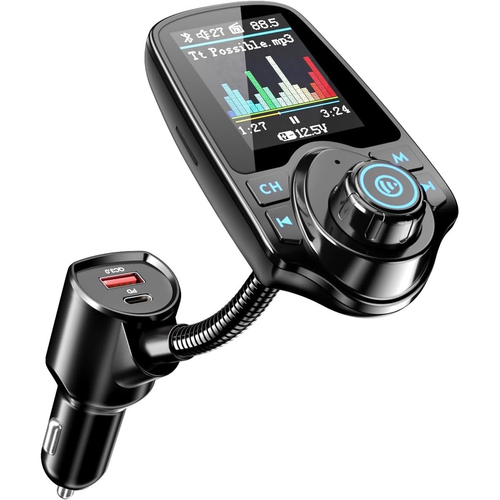 image:imageNulaxy 18 Color Screen 48W Bluetooth 54 Car Adapter FM Transmitter