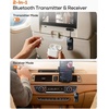 Nulaxy Airplane Bluetooth Adapter 2-in-1 Transmitter Receiver with Screen(B-Glossy Black)