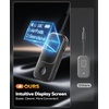 Nulaxy Airplane Bluetooth Adapter 2-in-1 Transmitter Receiver with Screen(B-Glossy Black)