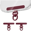 saxsion Phone Tether Tab & Lanyard Tab, 360° Swivel Clip – Ultra Thin Stainless Steel Universal Patch for All Phone Cases(Burgundy*2)